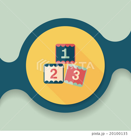 123 blocks flat icon with long shadow,eps10 20100135