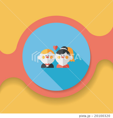 wedding couple flat icon with long shadow,eps10 20100320