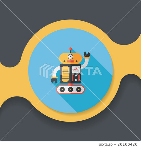 robot concept flat icon with long shadow,eps10 20100420