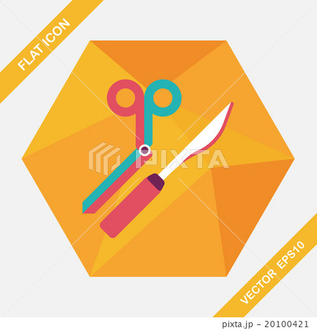 Surgical Instrument flat icon with long shadow 20100421