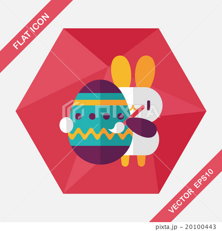easter bunny flat icon with long shadow,eps10 20100443