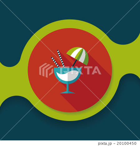 cocktail flat icon with long shadow,eps10 20100450