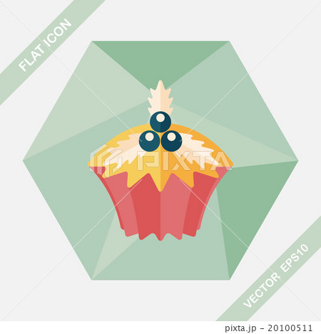 Christmas cupcake flat icon with long shadow,eps10 Christmas cupcake flat icon with long shadow,eps10 20100511