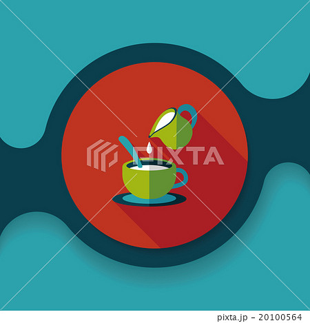 hot milk cream coffee flat icon with long shadow,eps10 20100564