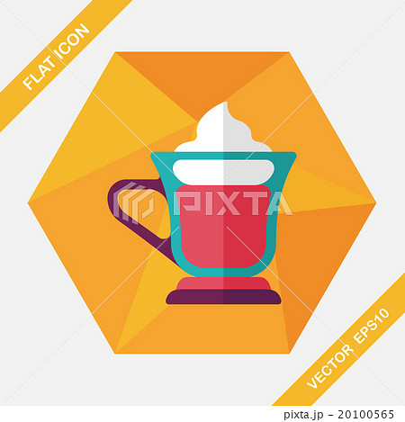 iced floating coffee flat icon with long shadow,eps10 20100565