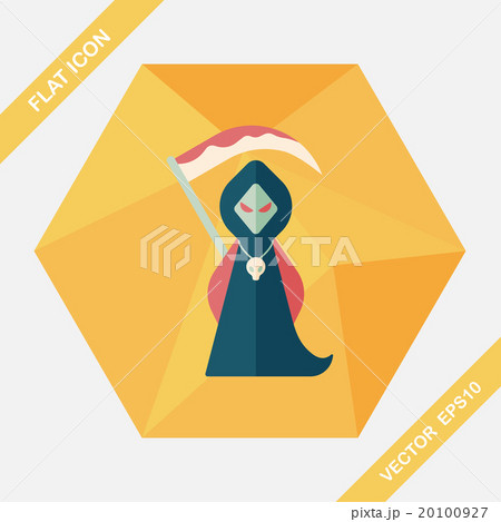 Grim Reaper flat icon with long shadow,eps10 20100927