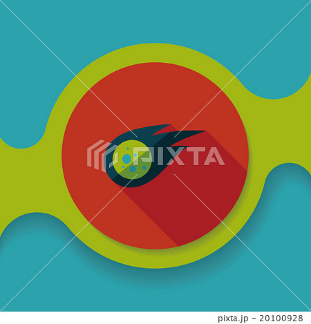 Space Meteorite flat icon with long shadow,eps10 20100928