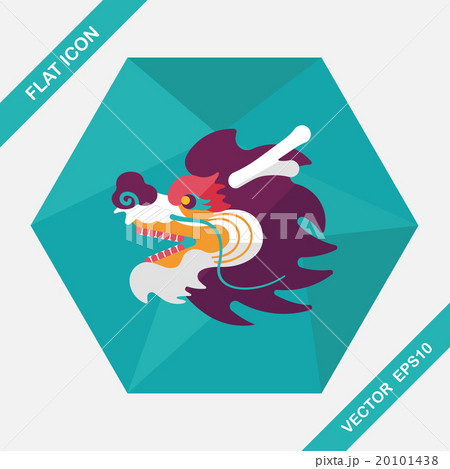 Chinese New Year flat icon with long shadow,eps10,The dragon and 20101438