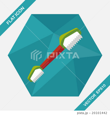 Pet teeth brush flat icon with long shadow,eps10 20101442