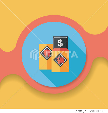 Chinese New Year red envelope flat icon with long shadow,eps10 Chinese New Year red envelope flat icon with long shadow,eps10 20101658