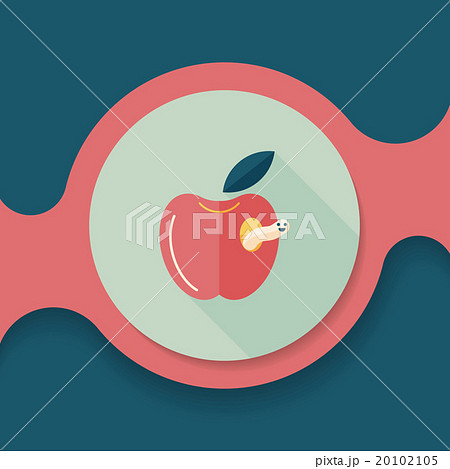 Apple flat icon with long shadow,eps10 20102105