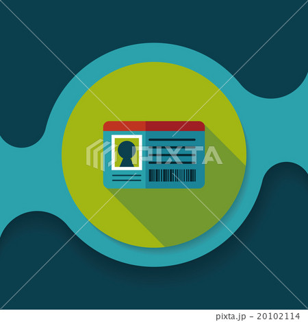 Identification card flat icon with long shadow 20102114