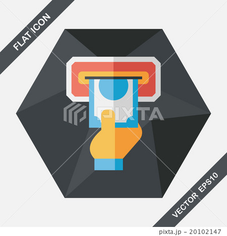 ATM flat icon with long shadow,eps10 20102147