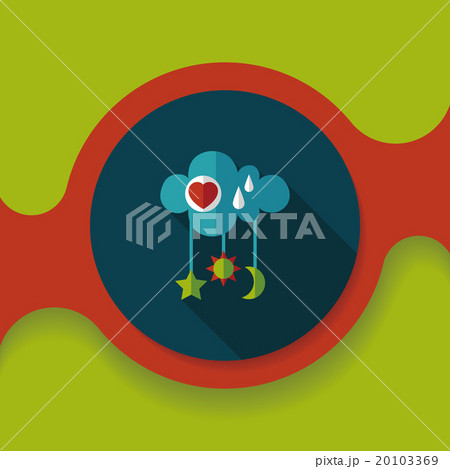 baby rattle flat icon with long shadow,EPS 10 20103369