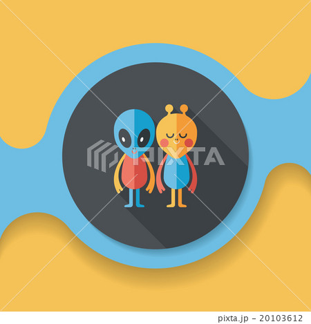 Space alien friendship flat icon with long shadow,eps10 Space alien friendship flat icon with long shadow,eps10 20103612
