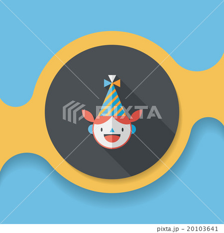 Birthday party girl flat icon with long shadow,eps10 20103641