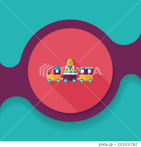 Train toy flat icon with long shadow,EPS 10 20103782