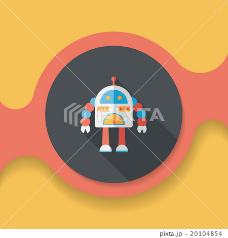 robot concept flat icon with long shadow,eps10 20104854