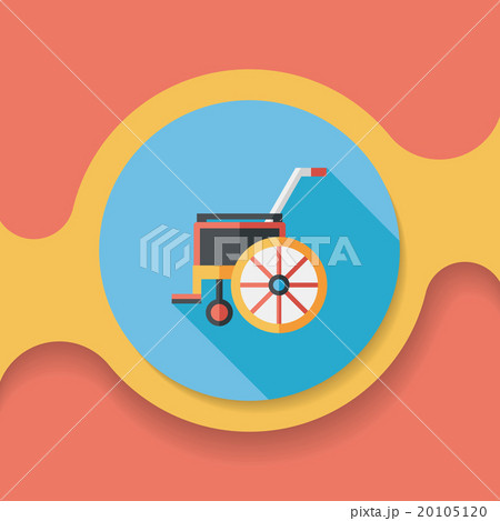 Wheelchair flat icon with long shadow Wheelchair flat icon with long shadow 20105120