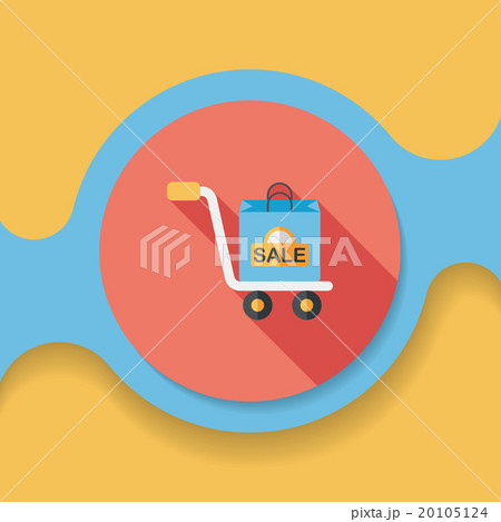 shopping handling trolley flat icon with long shadow,eps10 20105124