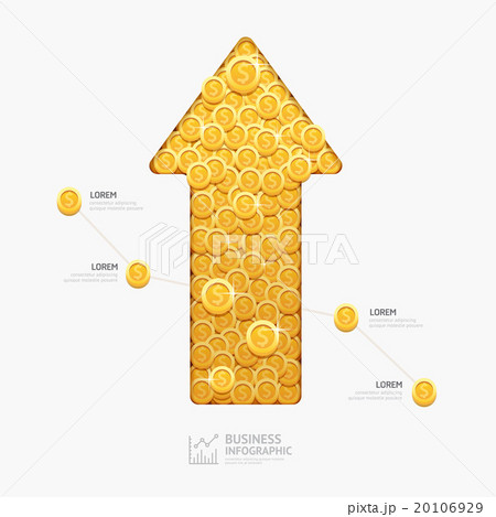 Infographic business coins arrow shape 20106929