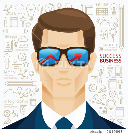 Infographic business man face arrow shape on  20106934