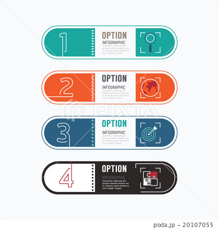 Modern infographics design options mono line 20107055