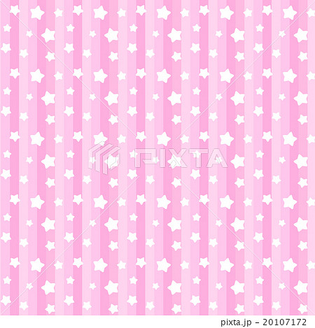 パステルカラーのストライプ 星柄のポップでかわいいシームレス 繋がる パターン ピンク系のイラスト素材