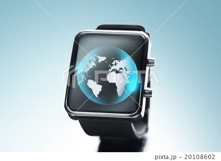 close up of black smart watch 20108602