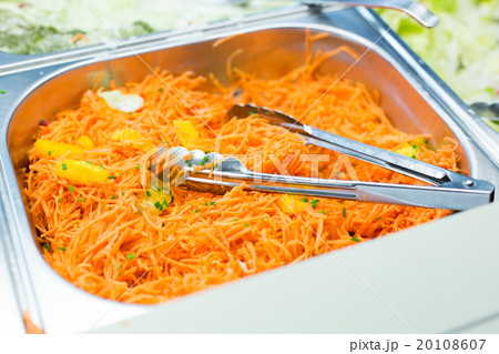 close up of spicy korean carrot salad in container close up of spicy korean carrot salad in container 20108607