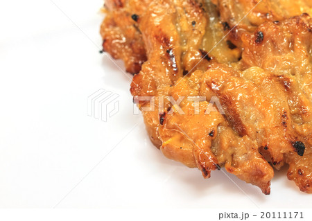 grilled pork on white 20111171