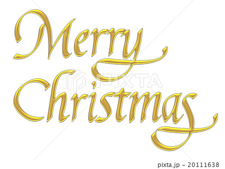 メリークリスマス 文字素材 金文字のイラスト素材 20111638 Pixta