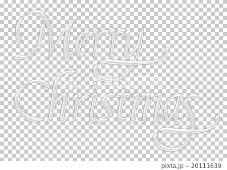 メリークリスマス 文字素材 銀文字のイラスト素材