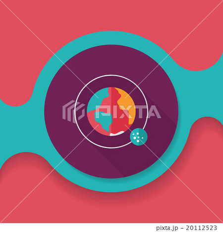 Space planet flat icon with long shadow,eps10 20112523