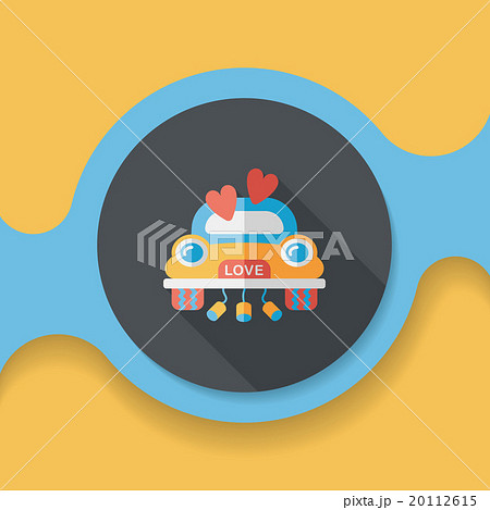 wedding car flat icon with long shadow, eps10 20112615
