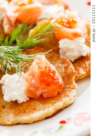 potato pancakes with salmon 20113111