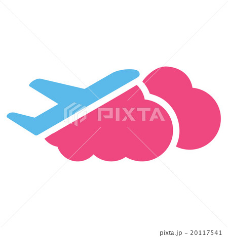 Airplane Over Clouds Flat Icon Airplane Over Clouds Flat Icon 20117541