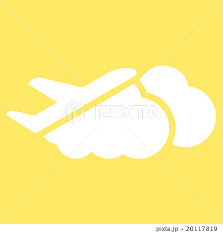 Airplane Over Clouds Flat Icon Airplane Over Clouds Flat Icon 20117819