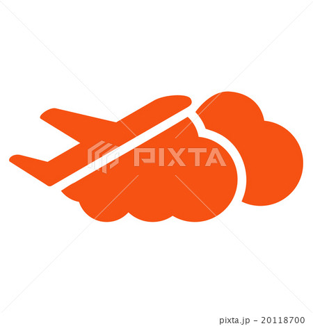 Airplane Over Clouds Flat Icon 20118700
