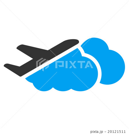 Airplane Over Clouds Flat Icon 20121511