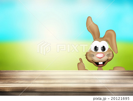 Happy Easter Bunny woden desk table 20121695