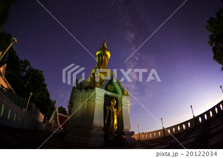 Milky Way at Standing gold Buddha image  20122034