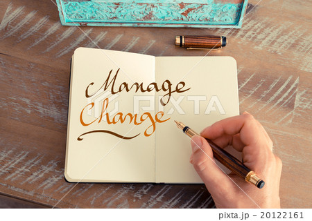 Handwritten text MANAGE CHANGE 20122161