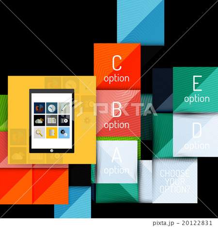 Geometric square shapes and infographic option 20122831