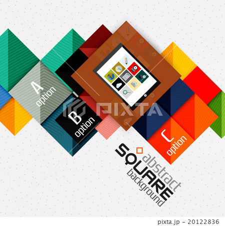 Geometric square shapes and infographic option 20122836