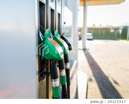 close up of gasoline hose at gas station close up of gasoline hose at gas station 20123317