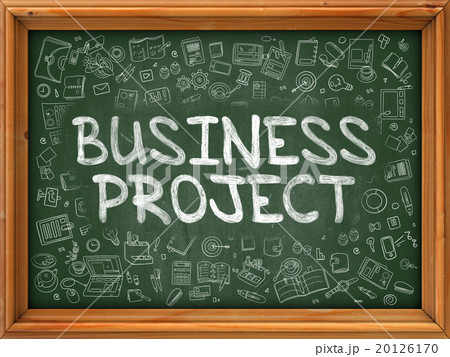 Hand Drawn Business Project on Green Chalkboard. Hand Drawn Business Project on Green Chalkboard. 20126170