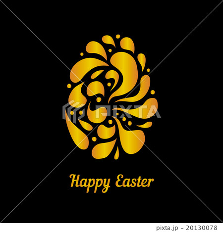 Greeting card with golden easter egg-4 20130078