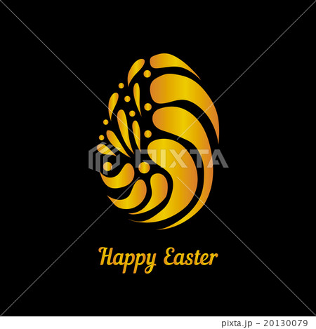 Greeting card with golden easter egg-5 20130079