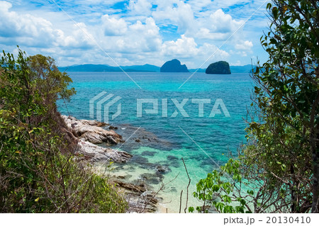 Scenic view of sea bay and rock islands Scenic view of sea bay and rock islands 20130410